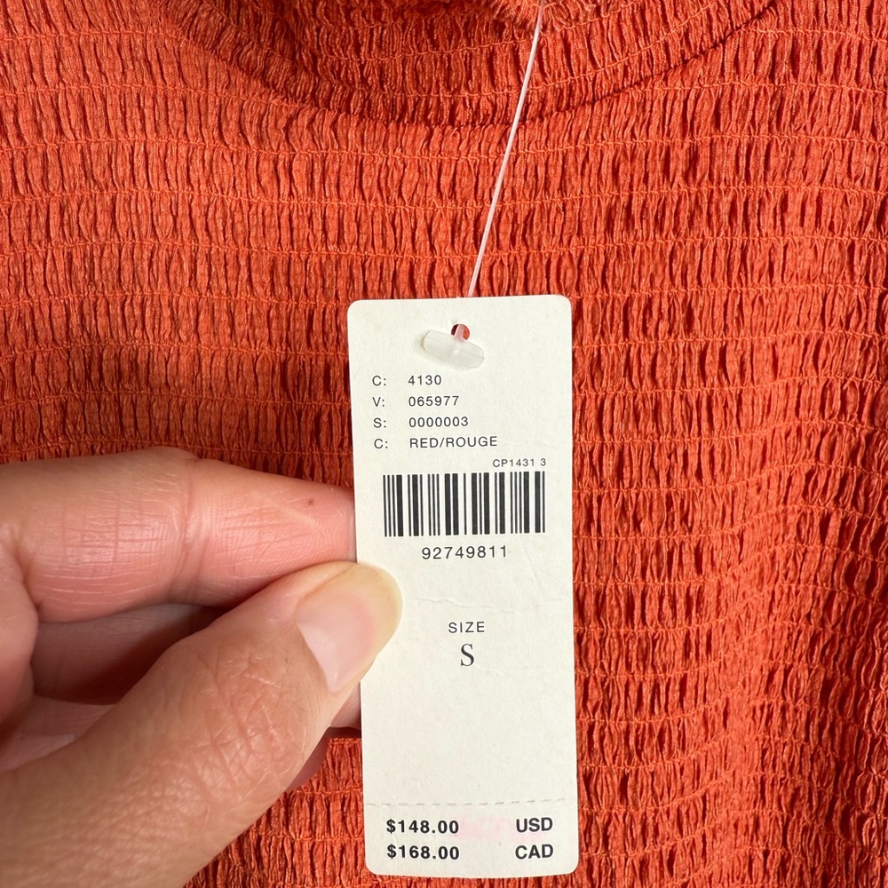 NWT Anthropologie Sleeveless Mock-Neck Textured Midi Dress
Orange Sz Small - Picture 7 of 14